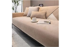 FYFWPA Sofa Überzug Chenille Sofabezug Weiche: Haustier rutschfest Sofaschoner Vintage 1/2/3/4 Sitzer Couch Überzug Einfarbig Sofaüberwürfe für U Form L Form Sektionssofa (Hellbraun, 70 * 150cm)