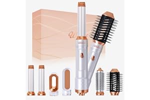 UKLISS Asciugacapelli Air Styler 6 IN 1, 2023 NEW Updated Spazzola Asciugacapelli Multifunzione Con Spazzola Lisciante, Ferro Arricciacapelli ad aria Calda, Styling Arricciatura Raddrizzamento
