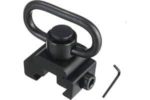 RimFly Rail Picatinny Giratorio Airsoft para Rifle y Armas Táctico con Botón QD 20mm Pulsador Riel Sling Accesorio Montura Carril y Base de Montaje Adaptador Ajustable + Llave Allen Weaver