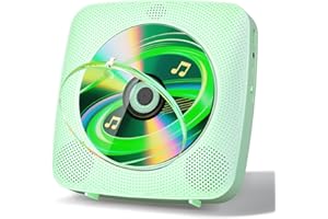 Gueray Tragbarer CD Player Tragbar : Radio CD Players Kinder CD-Player Discman mit 1800mAh Akku Lautsprecher abnehmbaren Staubschutzabdeckung Fernbedienung UKW-Radio USB AUX Funktion Grün