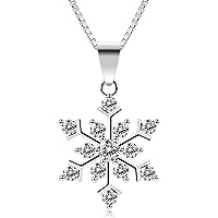 Schneeflocke Schmuckset 925 Silber - Halskette & Ohrringe Set Im Geschenkkästchen