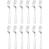 OTTO KONING Hannover - Tenedores de Mesa Acero Inoxidable Plata, 12 Uds | Acabado pulido brillante en plata, dise&ntilde;o de l&iacute;neas