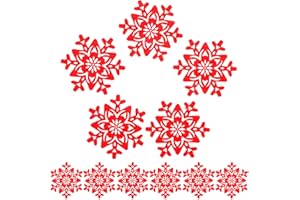 BESTonZON 16 sottobicchieri natalizi in feltro, fiocchi di neve rossi per bevande, sottobicchieri antiscivolo in feltro rosso, di Natale per la cena