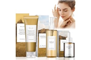 BYHSOEP 3 Piezas Centella Cleansing Oil + Centella Limpiador Facial + Asiatica Serum, Centella Skincare, Centella Cleanser, Aceite Limpiador Facial Coreano, Adecuado para pieles sensibles