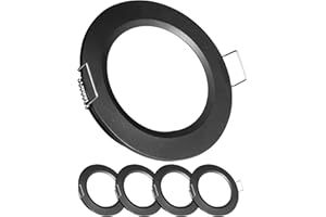 acegoo Caravan Boat 12V Downlights LED Recessed Ceiling Lights Dimmable 4 Pack 215LM 2.5W Cool White IP64 Spot Lights for Campervan Cabin Truck Motorhome Under Cabinet Kitchen Bathroom, Black 5000K