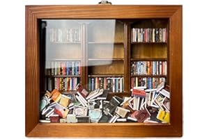 TAOLE Estantería en miniatura AnxietyS, Shake Away Your AnxietyS, mini libros de madera, pequeña biblioteca para aliviar el estrés, vitrina de exhibición para amantes de los libros, decoración de