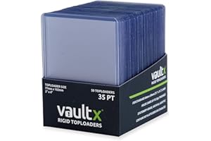 Vault X Toploadery 35pt, karty kolekcjonerskie, wyjątkowo grube premium, sztywne etui bezszwowe 3" x 4", twarde koszulki, przezroczysta ochrona do gier kolekcjonerskich, TCG (opakowanie 50 szt.)