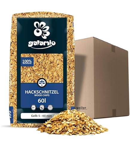 GALAMIO Kiefernrinden-Mulch – Grobe Körnung 20-60 Mm, 60 Liter Sack. Natürlicher Bodenschutz & Garten-Deko.