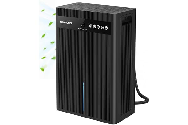 Homtronics Elektrisk Avfuktare 3000 ml, Avfrostning, Tyst, Bärbar | Portabel Luftavfuktare med 7 Färgat Ljus, 12–84H Timer, Tyst Viloläge, Avfuktare för Badrum, Sovrum, Skåp, RV
