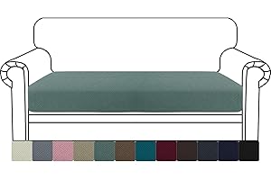 ‎YSTELLAA YSTELLAA Stretch Sitzkissenbezug, Sofa Sitzkissenbezug rutschfest, Elastischer Sofa Sitzkissenbezüge, Universal Sitzkissen Bezug Wohnzimmer, Sofaschoner, 2 Sitzer, Bohnengrün