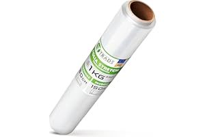 V1 Trade Folia Stretch - Transparentna - Taśma grubości 23 mikronów - Rolka o długości 150 metrów i szerokości 500 mm - Trudna do zerwania folia paletowa