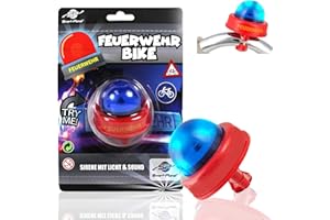 Smart-Planet Fahrradsirene - Feuerwehr Fahrradklingel - Bike Sirene - lustige Feuerwehrsirene für Kinder - Fahrrad Klingel für den Fahrradlenker mit Tatü Tata Sound