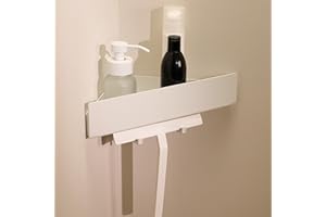 DESIGNFABRIK HAMBURG Designfactory Hamburg Shower caddy | Bathroom corner shelf no drilling | Adhesive organiser | Bathroom storage rack | Wall mounted shelves | Bathroom accessory | Triangular | Matt white