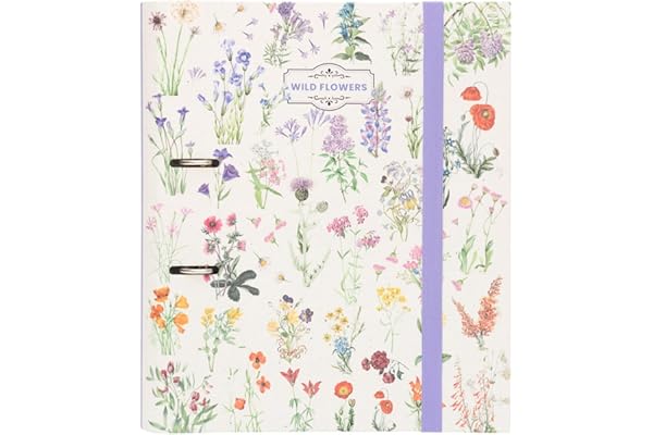 Grupo Erik - Classeur A4 2 Anneaux - Botanical Wild Flowers, Classeur Rigide 2 Anneaux, Format 27 x 32 cm, Fournitures Scolaires, Organiseurs, Fournitures de Bureau