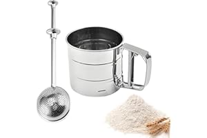 Tamis De Farine,Regerly 1pcs Tamis Farine En Acier Inoxydable 1pcs Shaker à Poudre Sucre En Poudre Cacao Tamis Outil De Cuisson Pratique pour Tamis Cuisson Tasse De Tamis Passoire à Farin