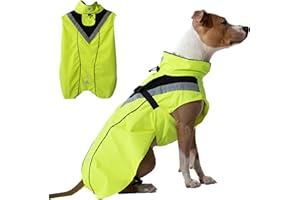 DOGOPAL Waterproof Dog Raincoat for Small and Large Dogs - Yellow Dog Raincoat with Reflective Strips - Waterproof Dog Coat, Rain Cover & Rain Jacket (Yellow, M)