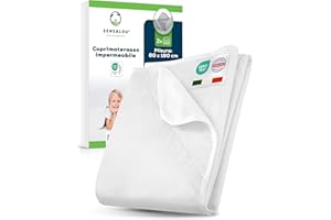 Sensalou Coprimaterasso impermeabile 2x 80x180 cm letto per bambini junior – Antiallergico, Antiacaro e traspirante – Protezione da acari, sudore e urina