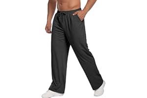 PINSPARK Pantaloni da Jogging Pantaloni Sportivi da Uomo Baggy Pantaloni Lunghi da Uomo in Cotone Casual Leggeri da Allenamento Gamba Larga da Uomo con Tasche e Coulisse S-XXL