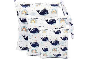 shallyong Wetbag, 3 sztuki toreb na mokro, do przedszkola, na mokro, do pływania, wodoszczelna, nadaje się do prania, na pieluchy, na podróż, plażę, basen, siłownię, 3 sztuki, wielokolorowa, Wet Bag