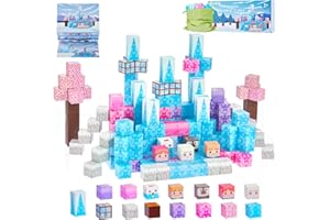 Gleamkid Magnetische Bausteine, 110PCS Stück Baue Mein Kreative Eiswelt, STEM Montessori Spielzeug für Kinder ab 3 Jahren, Magnetic Building Blocks für Jungen & Mädchen