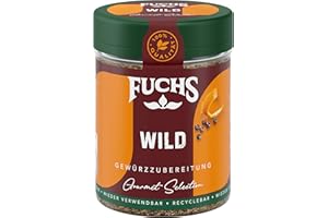 ‎FUCHS Fuchs Gewürze Gourmet Selection Klassisch/Heimisch – Wild Gewürzsalz, nachfüllbares Wild Gewürz, Salz zum Würzen von Wild, Saucen & Co, vegan, 80 g