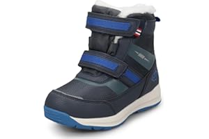 UOVO Boys Winter Boots Fleece Lining Kids Snow Boots Water Resistant Trainers Non Slip Walking Warm Shoes Size 10 UK Little Kids-6.5 UK Big Kids