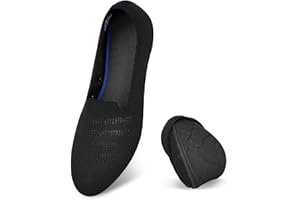 Puxowe Damen Ballerina Slip On Strick Kleid Flache Schuhe Pumps Bequem Ballerinas für Damen Runde Zehe