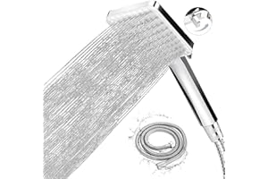 Newrdsss Shower Head and Hose, High Pressure Shower Heads with Hose Set 1.5m Handheld Water Saving Shower Head with 6 Spray Modes Adjustable, Universal Power Shower Head for Low Water Pressure