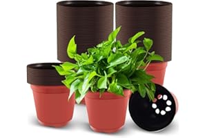 Rseuphiee Lot de 100 Pots de Plantes en Plastique, Pot Fleur Plastique 10 cm Diametre, Petit Pot de Fleur avec 8 Trous de Drainage, Plantes Pots de Pépinière pour Semis, Repiquage, Boutures