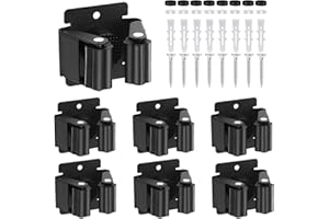 RISVOWO Accroche Balai Mural, 6 Pièces Porte Balais Mural, Support Balais Mural, Attache Balai Mural, Support De Vadrouille Pour Salle De Bain Cuisine Bureau Placard Jardin Garage(Noir)