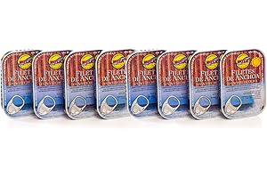 Hoya Santoña Anchoas del Cantábrico - Pack 8 latas de 74g/Aprox.14 filetes (592g/Aprox.112 filetes). Elaboración Artesana con bocartes del Cantábrico en Aceite de Oliva.