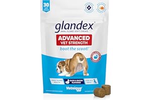 Vetnique Labs Glandex Advanced Strength Analsack Soft Kausnacks mit Ballaststoffen für Hunde, Verdauungsenzyme, Probiotika - Vom Tierarzt empfohlen Vegetarische Ente & Speck… (30ct Chew)