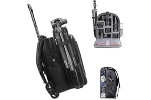 Cwatcun Sac à Dos pour Appareil Photo Sac Professionnel pour Appareil Photo DSLR/SLR, Sacoche pour Appareil Photo Compatible avec Sony Canon Nikon Accessoires pour Appareil Photo (5.0 Noir, L)