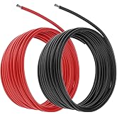 QWORK&reg; 12 AWG 3.3 mm&sup2; Silicone Cable &ndash; 3 m Black 3 m Red &ndash; Electric Cable 680 Threads Tinned Copper Wire for RC Car, Drone, A