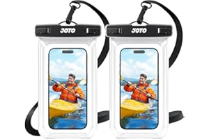 JOTO Funda Impermeable Móvil [2 Unidades], Funda Acuática Móvil IPX8 con Cuerda Ajustable para iPhone 16/15/14/13/12 Pro MAX, Galaxy S20+/S10e, Huawei, Móviles hasta 7" -Borrar
