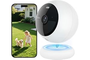 Noorio Telecamera Wifi Interno Esterno Senza Fili, Telecamera Batteria Casa con App Cellulare, Videocamera Sorveglianza, HDR 2K Visione Notturna a Colori,Rilevamento di Movimento,Lavora con Alexa