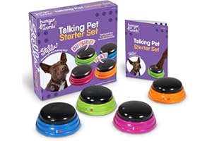 Learning Resources Hunger for Words Kit de démarrage pour Chien Parlant, Boutons avec Message enregistrable pour Chiens, Boutons pour Chien Parlant, apprends à Ton Chien à Parler