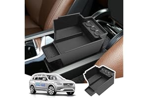 ‎LANGBEAN LANGBEAN Pudełko do Przechowywania Podłokietników dla Volvo XC60 2018-2024 2025, Organizator Konsoli Środkowej z Pudełka na Monety, Akcesoria do Organizatora Podłokietników z Podkładką