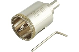 DaduoRi 35mm Diamond Hole Saw with Pilot Bit, 1 3/8 Inch Tile Hole Saw with Center Drill Bit for Marble, Granite, Ceramics,Porcelain, Glass, 38mm Depth of Cut for Thick Countertops