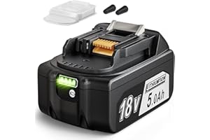 QUANTREX 18V 5000mAh per Makita batteria BL1850 BL1850B BL1860B BL1860 BL1840B BL1840 BL1830 BL1835 BL1845 194204-5 LXT-400 con indicatore LED con copertura della batteria