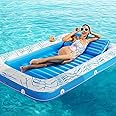 AquaFalcon Inflatable Tanning Pool Lounger Float - 4 in 1 Sun Tan Tub Sunbathing Pool Lounge Raft Floatie Toys Water Filled Bed Mat Pad for Adult Blow Up Kiddie Pool Kids Ball Pit Pool