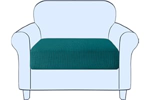 subrtex Sofa Seat Cushion Covers Stretch Polyester Fabric Seat Cushion Protector (1 Seater, Teal)