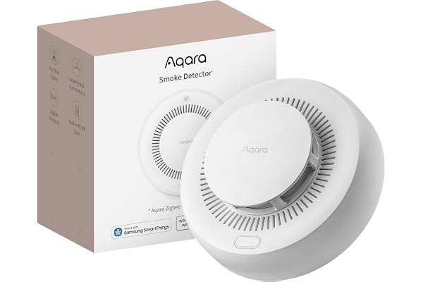 Aqara Détecteur de Fumée Connecté, Nécessite Aqara Hub Zigbee 3.0, Sirène 85 DB et Indicateur LED, Alarme Maison, Autonomie Longue, Matter Over Bridge, Compatible avec HomeKit, Alexa, Google Home