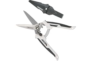 CEERAYZ 8" Cisaille Multi Usage, Ciseaux industriels robustes, Cisaille de jardin pour projets DIY, bureau, lignes de production et jardinage, avec étui protecteur (Blanc Gris)