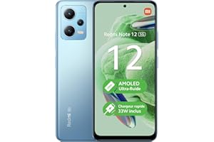 XIAOMI REDMI NOTE 12 5G 4 128GO BLEU, Ecran 6.7'', Smartphone Débloqué, Batterie mAh 5000, Mémoire ROM 128 GO,RAM 4 GO, Android 12, Processeur Snapdragon 4 Gen 1 gravure en 6nm Octocore jusqu’à 2,0GHz