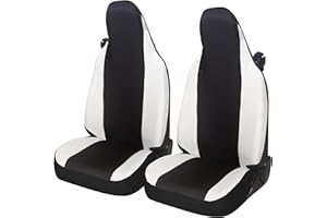 Auto Accessori Lupex Fundas de Asiento de Coche compatibles con Smart Fortwo, 450 451 y 453, 1 2 3 Serie, Tejido de polialgodón (Negro - Blanco)