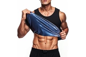 Sahunfri Canotta da Sauna Uomo, Tuta da Sudore in Seta di Latte PU Ideale per Uomini orientati al Fitness