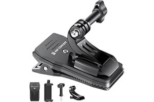 K&F CONCEPT Rucksack Schultergurt Halterung mit 360° Verstellbares Schulterpolster für GoPro Hero 13/12/11/10/9/8/7/6 Black, DJI Osmo Action 5 Pro/4/3, DJI Osmo Pocket 3 und Insta360 X5/X4