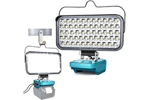 GZYZ LED Akku Lampe Für Makita 18v,174W 6800LM Baustellenlampe,Kabellose Arbeitsleuchte,mit USB- und Typ-C-Ladeanschluss und Niederspannungsschutz, für Gärten, Hinterhöfen, Garagen (keine Batterie)