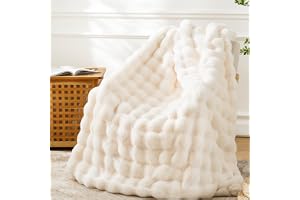 BENVWE Fuskpäls överkast filt fleece bubbla filt, mjuk, mysig och tjock filt plysch fluffig filt för soffa stol säng 130 x 15